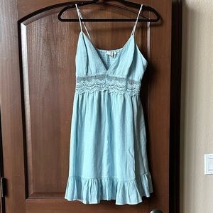 Love Tree Light Blue Textured V-Neck Dress sundress